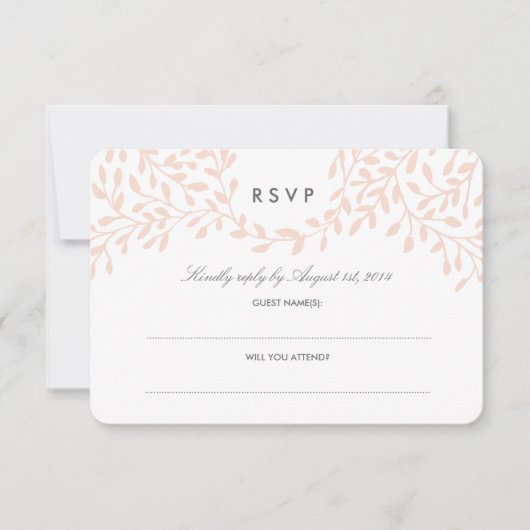 Secret Garden Wedding UAWG - Blush RSVP Karte (Vorderseite)