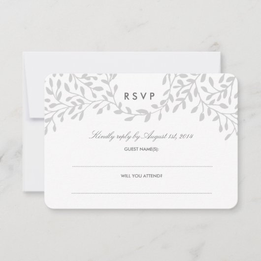 Secret Garden Wedding UAWG - Gray RSVP Karte (Vorderseite)