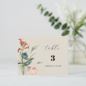 Secret Garden Wildblumen Escort Card Dankeskarte (Stehend Vorderseite)