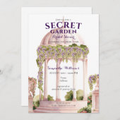 Secret Garden Wisteria Vintag Gazebo Bridal Showe Einladung (Vorne/Hinten)