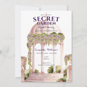 Secret Garden Wisteria Vintag Gazebo Bridal Showe Einladung
