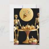 Secret Halloween Adult Party Einladung - Gold (Rückseite)