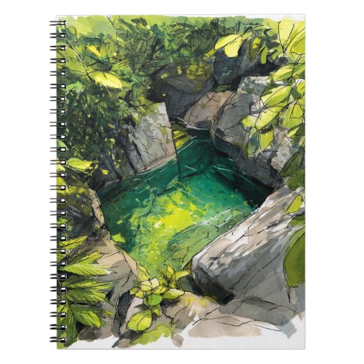 Secret Jungle Pool Notebook Notizblock (Vorderseite)