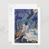 Secret Kiss, Illustration für "Fetes Galantes" von Postkarte (Vorne/Hinten)