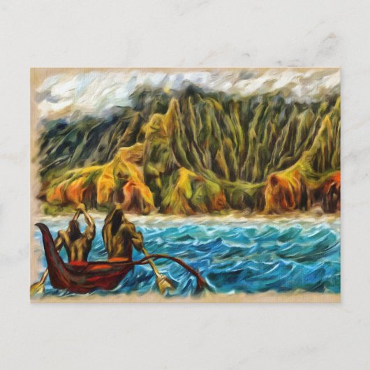 Secret Lau Napali Küste Kauai Postkarte (Vorderseite)