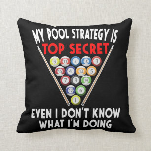Secret Pool Strategy 8 Ball Funny Billiard Player Kissen