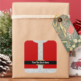 Secret Santa Anzug Personalisiert Weihnachten Quadratischer Aufkleber