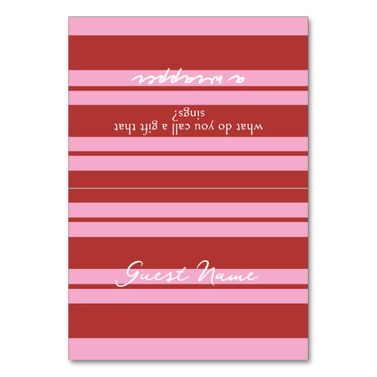 Secret Santa Cabana Placard und Preppy Witz Karte (Vorderseite)