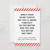 Secret Santa Christmas Cards Einladung (Rückseite)