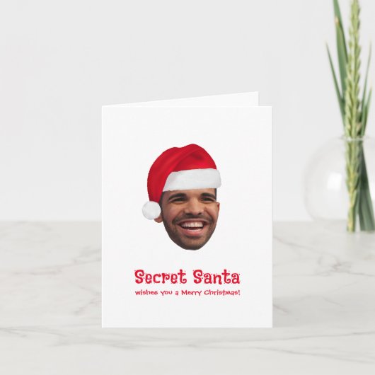 Secret Santa Christmas Custom Foto Card Dankeskarte (Vorderseite)