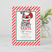 Secret Santa Christmas Holiday Gift Exchange Party Einladung (Stehend Vorderseite)