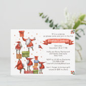 Secret Santa Christmas Party Moderne Wasserfarbe Einladung (Stehend Vorderseite)