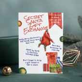 Secret Santa Christmas Party Moderne Wasserfarbe Einladung