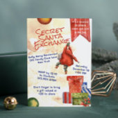 Secret Santa Christmas Party Moderne Wasserfarbe Einladung