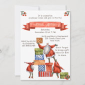 Secret Santa Christmas Party Moderne Wasserfarbe Einladung (Vorderseite)