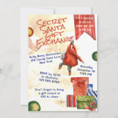 Secret Santa Christmas Party Moderne Wasserfarbe Einladung (Vorderseite)