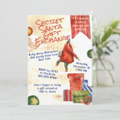 Secret Santa Christmas Party Moderne Wasserfarbe Einladung (Stehend Vorderseite)