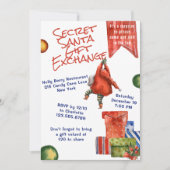 Secret Santa Christmas Party Moderne Wasserfarbe Einladung (Vorderseite)