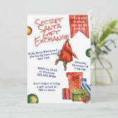Secret Santa Christmas Party Moderne Wasserfarbe Einladung (Stehend Vorderseite)