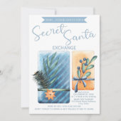Secret Santa Christmas Party Wasserfarbe Einladung (Vorderseite)