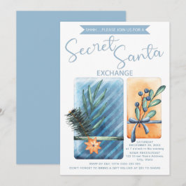 Secret Santa Christmas Party Wasserfarbe Einladung
