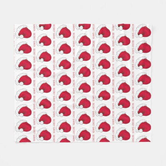 Secret Santa Claus Gift Red Christmas Weihnachten Fleecedecke (Vorderseite (Horizontal))
