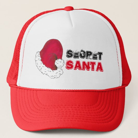 Secret Santa Claus Red Christmas Funny Funny Holid Truckerkappe (Vorderseite)