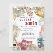 Secret Santa Cosy Weihnachtsgeschenke Exchange Par Einladung (Vorderseite)