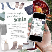 Secret Santa Cosy Wintergeschenk Austausch Party Einladung