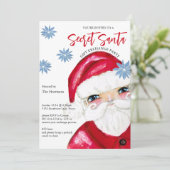 Secret Santa Gift Exchange Classic Weihnachten Einladung (Stehend Vorderseite)
