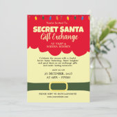 Secret Santa Gift Exchange Einladung (Stehend Vorderseite)