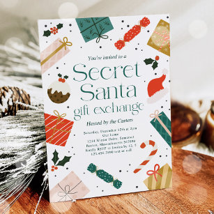 Secret Santa Gift Exchange Feiertag Einladung