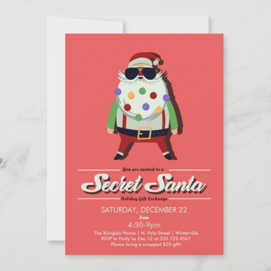 Secret Santa Gift Exchange Feiertag Einladung (Vorderseite)