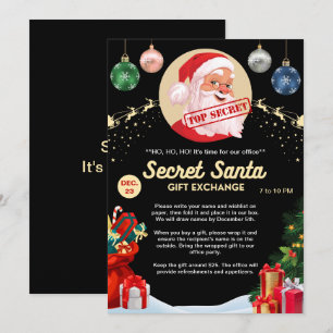 Secret Santa Gift Exchange Office Zuhause Black Pa Einladung