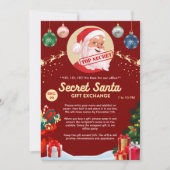 Secret Santa Gift Exchange Office Zuhause Red Part Einladung (Vorderseite)