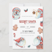 Secret Santa Gift Exchange Weihnachtsfeiertag Einl Einladung (Vorderseite)