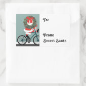 Secret Santa Gift Tag Rechteckige Aufkleber (Tasche)