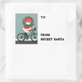 Secret Santa Gift Tag Rechteckige Aufkleber (Tasche)