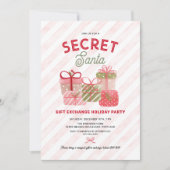 Secret Santa Holiday Geschenkbörse Party Einladung (Vorderseite)