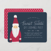 Secret Santa Holiday Gift Exchange Party Einladung (Vorne/Hinten)