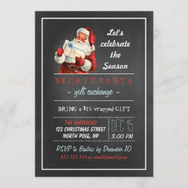 Secret Santa Holiday Party 12x18 Vintag Chalkboard Einladung