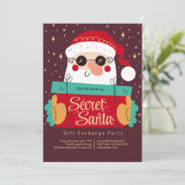 Secret Santa Party Einladung (Stehend Vorderseite)