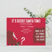 Secret Santa Party – Funny Invitation Card Einladung (Stehend Vorderseite)