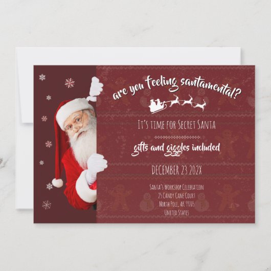 Secret Santa Party – Gifts & Giggles Invite (Vorderseite)