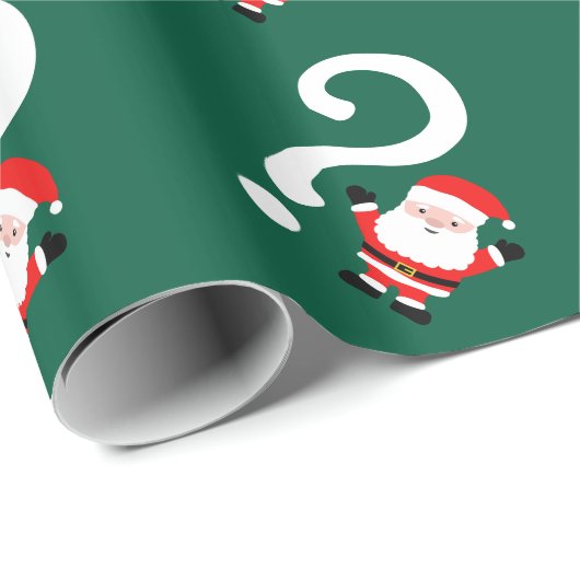 Secret Santa question mark Christmas Geschenkpapier (Rolleneckpunkt)