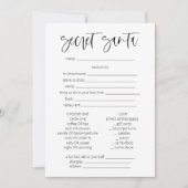 Secret Santa Questionnaire Weihnachtsspiele Spaß Einladung (Vorderseite)