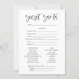 Secret Santa Questionnaire Weihnachtsspiele Spaß Einladung