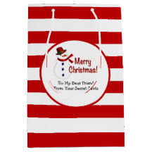 Secret Santa Red Stripes Frohe Weihnachtsschneeman