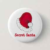 Secret Santa Red Weihnachtsmannmütze Weihnachten W Button (Vorderseite)
