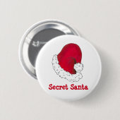 Secret Santa Red Weihnachtsmannmütze Weihnachten W Button (Vorne & Hinten)